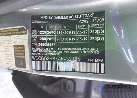 2010 Mercedes-Benz Glk 350 4Matic из США, поврежденный, VIN WDCGG8HB7AF432186